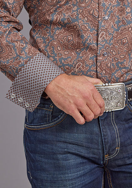 CAMISA MANGA LARGA COBRE PAISLEY 2143