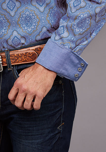 CAMISA MANGA LARGA CHAMBRAY MEDALLION PAISLEY 2031