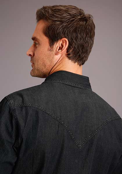 CAMISA MANGA LARGA MEZCLILLA NEGRA