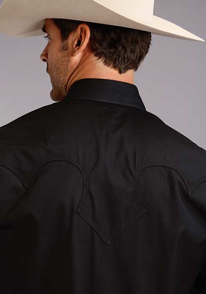 CAMISA MANGA LARGA POPELINA NEGRA 0158