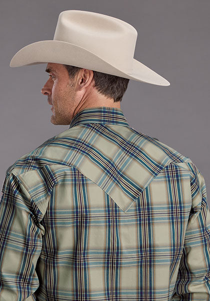CAMISA MANGA LARGA CUADROS INDIGO 2229