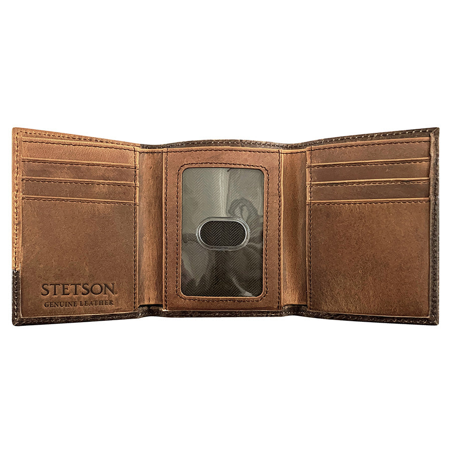 Cartera Artesanal Triple Pliegue Vintage | Stetson