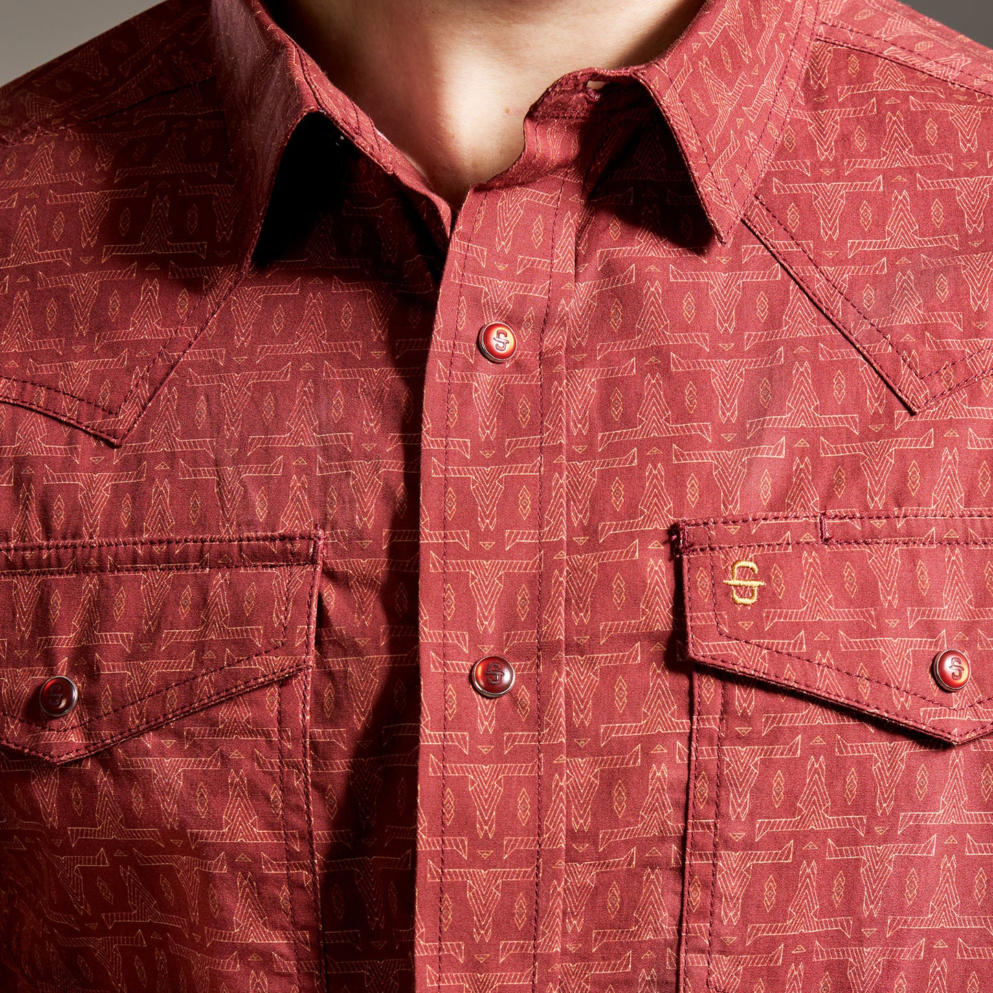 Camisa Caballero Vintage Range Printed Bravado Lines | Stetson®