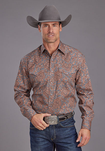 CAMISA MANGA LARGA COBRE PAISLEY 2143