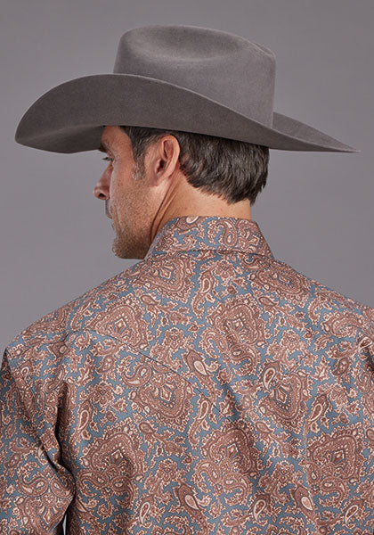 CAMISA MANGA LARGA COBRE PAISLEY 2143