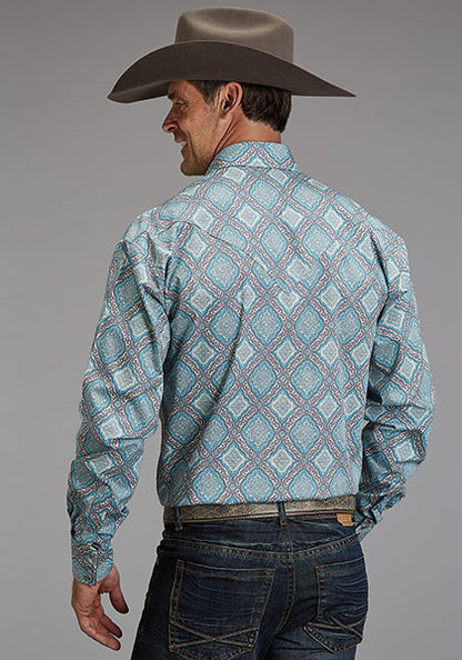 Camisa Stetson Medallón Turquesa