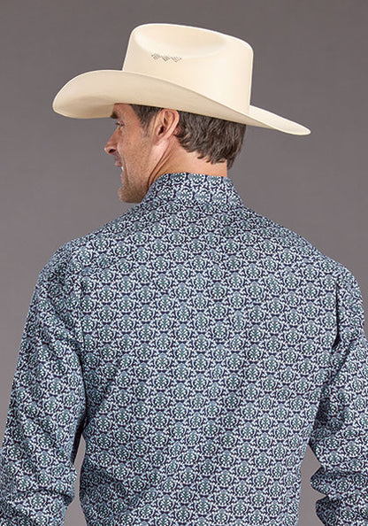 Camisa Stetson Medallon Azul Marino