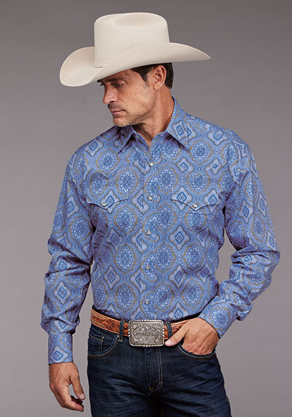 CAMISA MANGA LARGA CHAMBRAY MEDALLION PAISLEY 2031