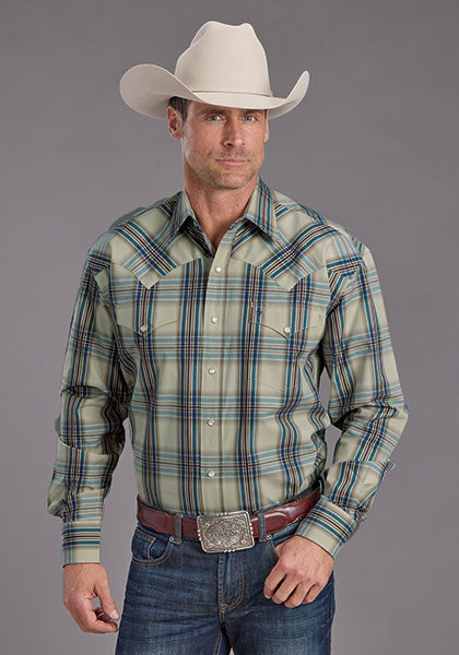 CAMISA MANGA LARGA CUADROS INDIGO 2229