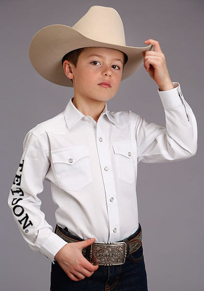Camisa Stetson Manga Larga Niños Blanca 3868