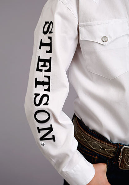 Camisa Stetson Manga Larga Niños Blanca 3868