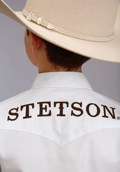 Camisa Stetson Manga Larga Niños Blanca 3868