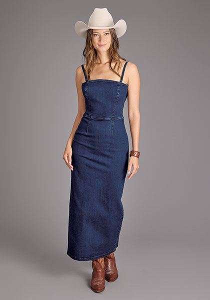 Vestido Tirantes Mezclilla Stretch Azul