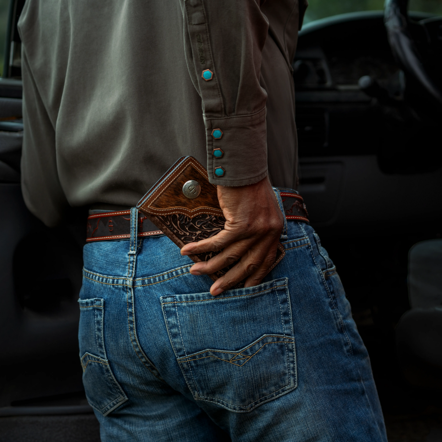 Cartera Chequera Artesanal Doble Pliegue Vintage | Stetson