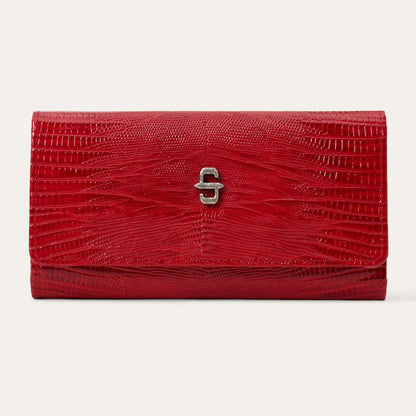 Cartera Stetson con Solapa Relieve Tipo Lagarto