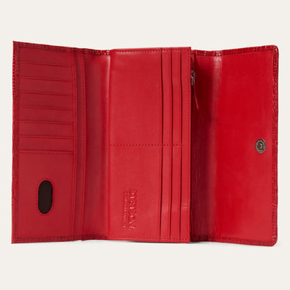 Cartera Stetson con Solapa Relieve Tipo Lagarto