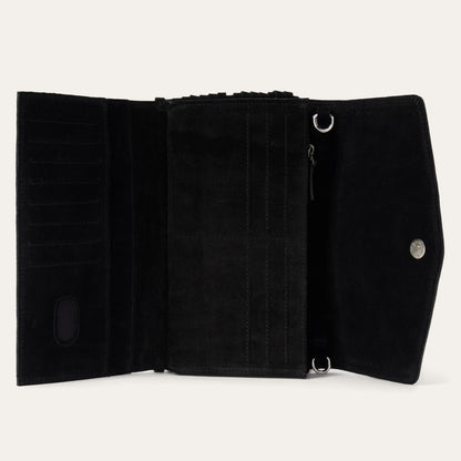 Cartera Stetson Tipo Clutch de Gamuza Flecos y Espiral