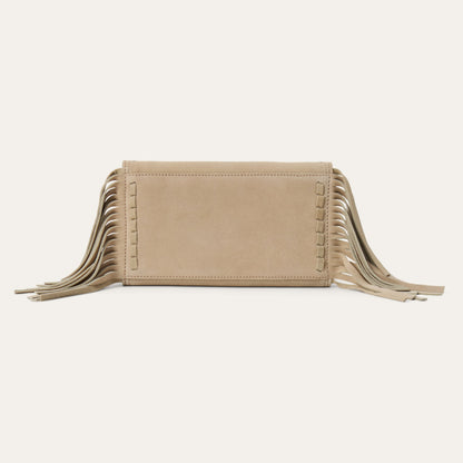 Cartera Stetson Tipo Clutch de Gamuza Flecos y Espiral