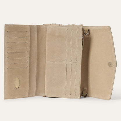 Cartera Stetson Tipo Clutch de Gamuza Flecos y Espiral