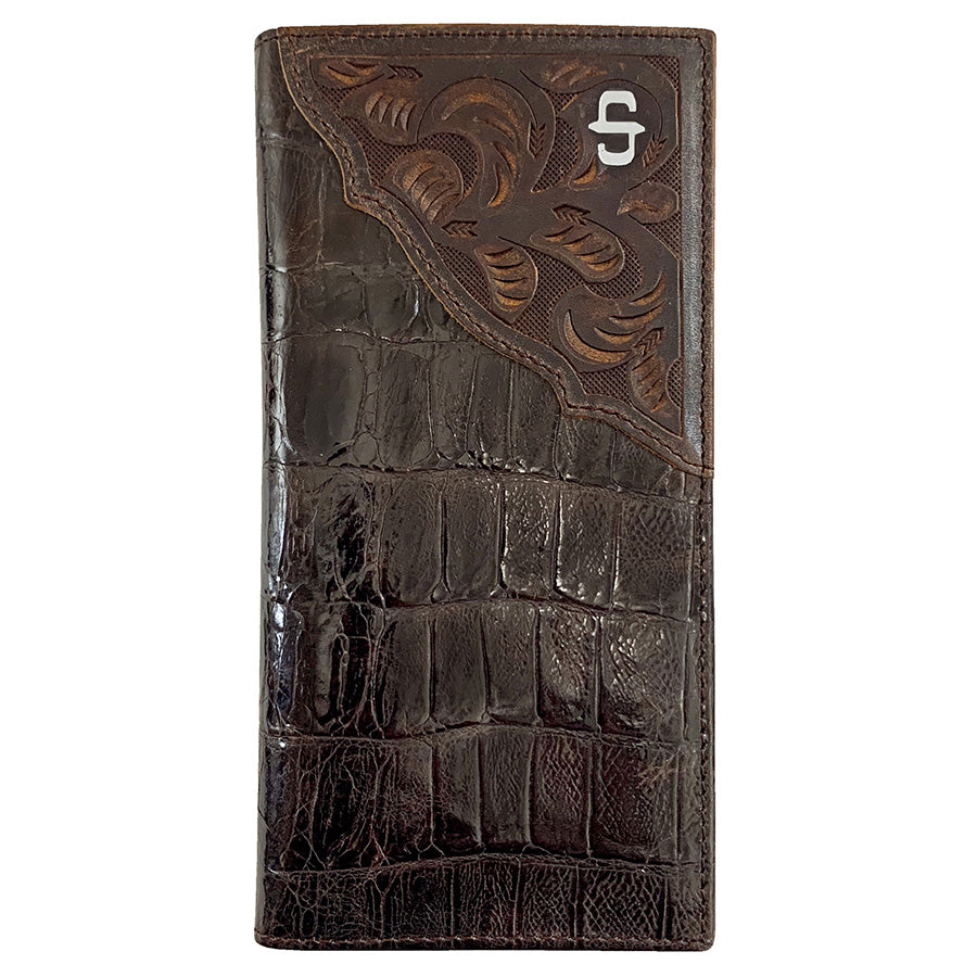 Cartera Chequera Piel Doble Pliegue Marrón | Stetson