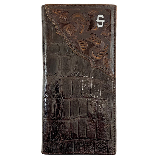 Cartera Chequera Piel Doble Pliegue Marrón | Stetson