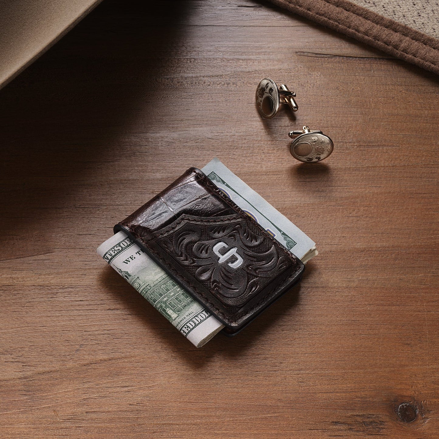 Clip Magnético para Billetes Artesanal Marrón | Stetson