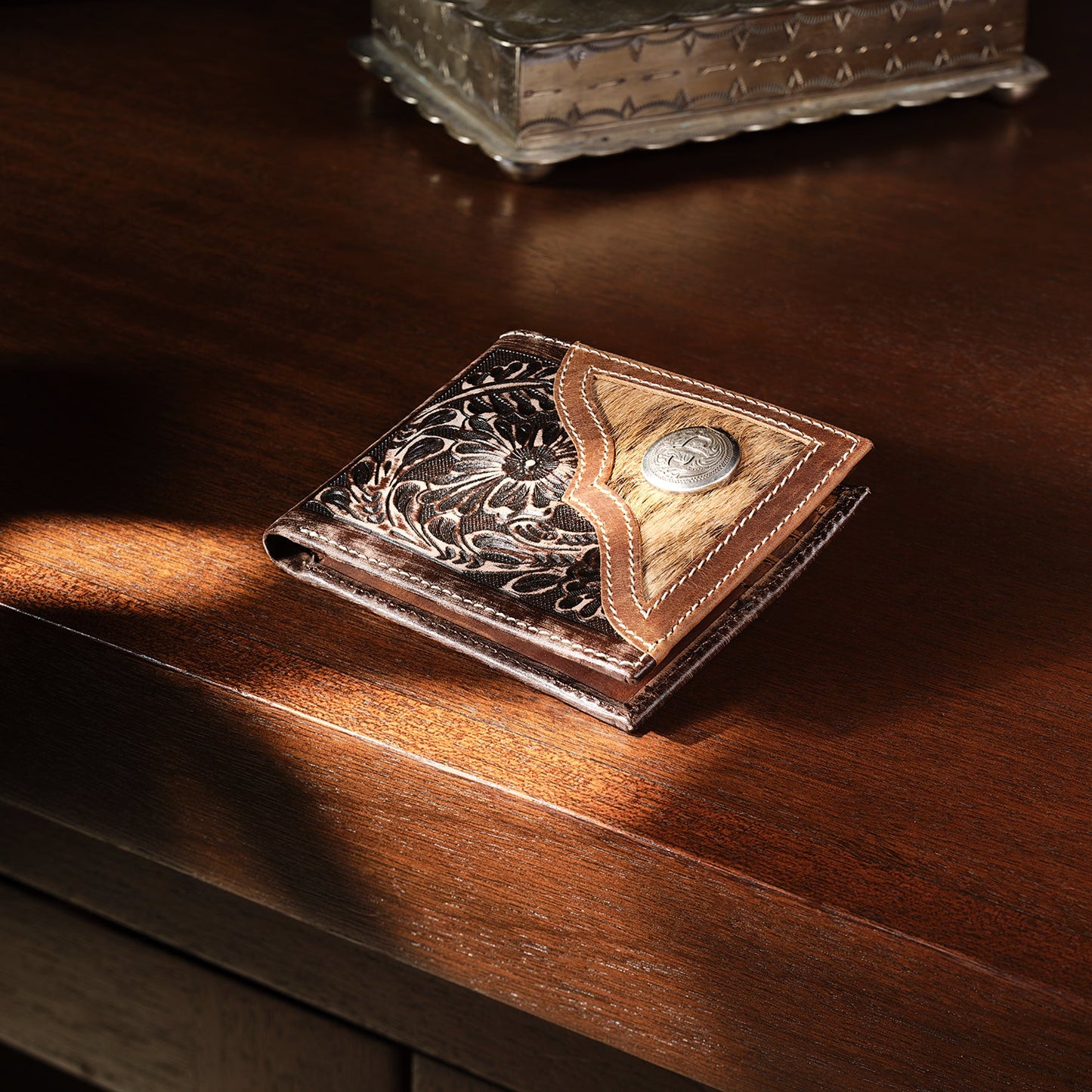 Cartera Artesanal Doble Pliegue Vintage | Stetson