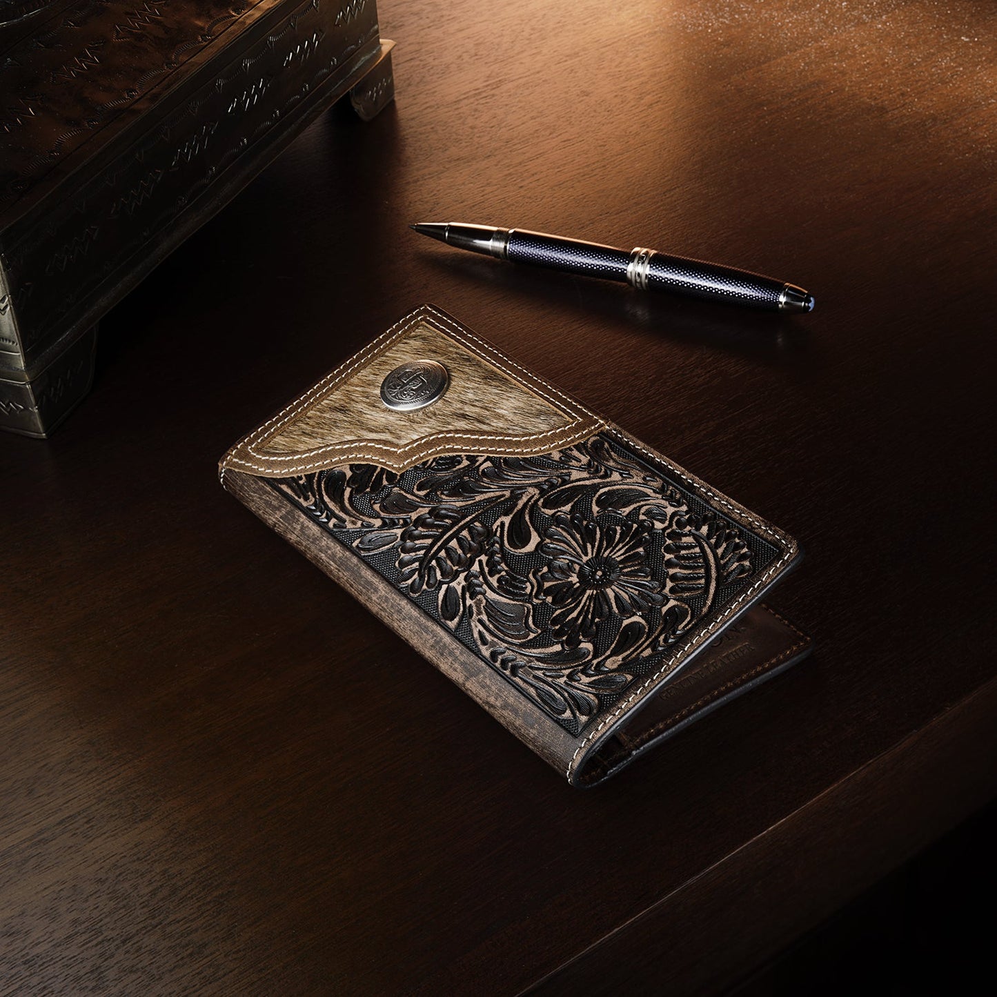 Cartera Chequera Artesanal Doble Pliegue Vintage | Stetson