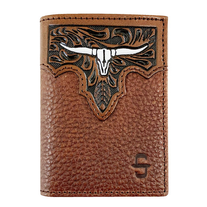 Cartera Stetson Artesanal Western Triple Pliegue