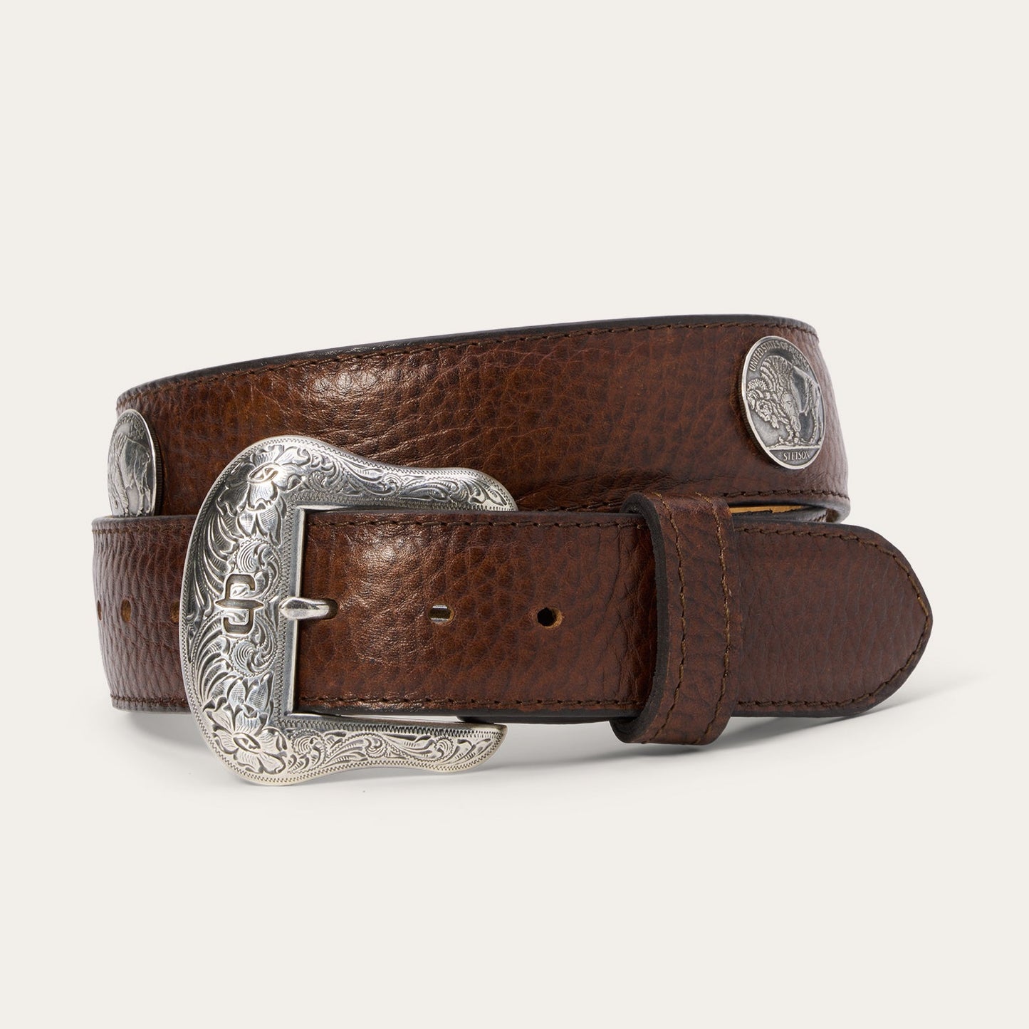 Cinturón Caballero Piel de Bisonte Conchos | Stetson®