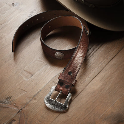 Cinturón Stetson Piel de Bisonte Conchos