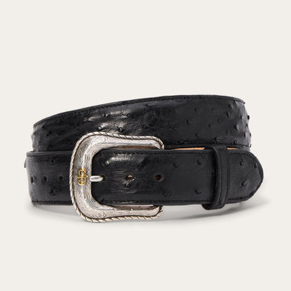 Cinturón Stetson Piel de Avestruz Cowboy Black
