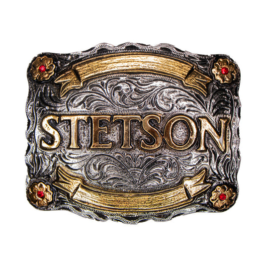 Hebilla Pergaminos Diamantes Rojos Metal | Stetson