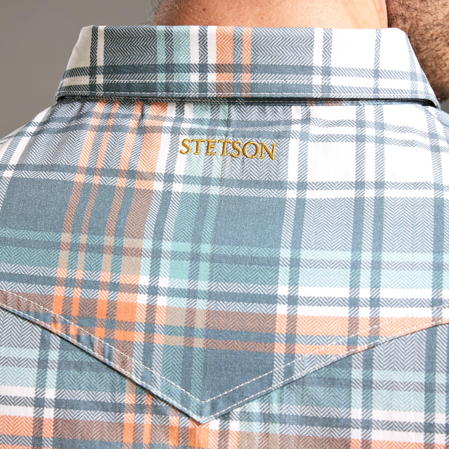Camisa Caballero Vintage Range Printed Rustwood Plaid | Stetson®