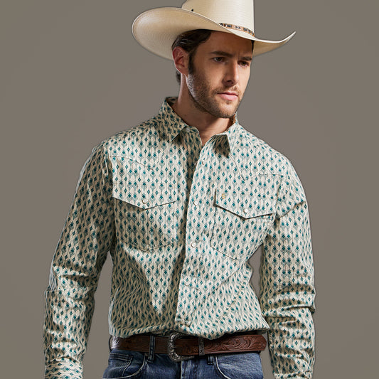 Camisa Caballero Vintage Range Printed Quetzal Plume | Stetson®