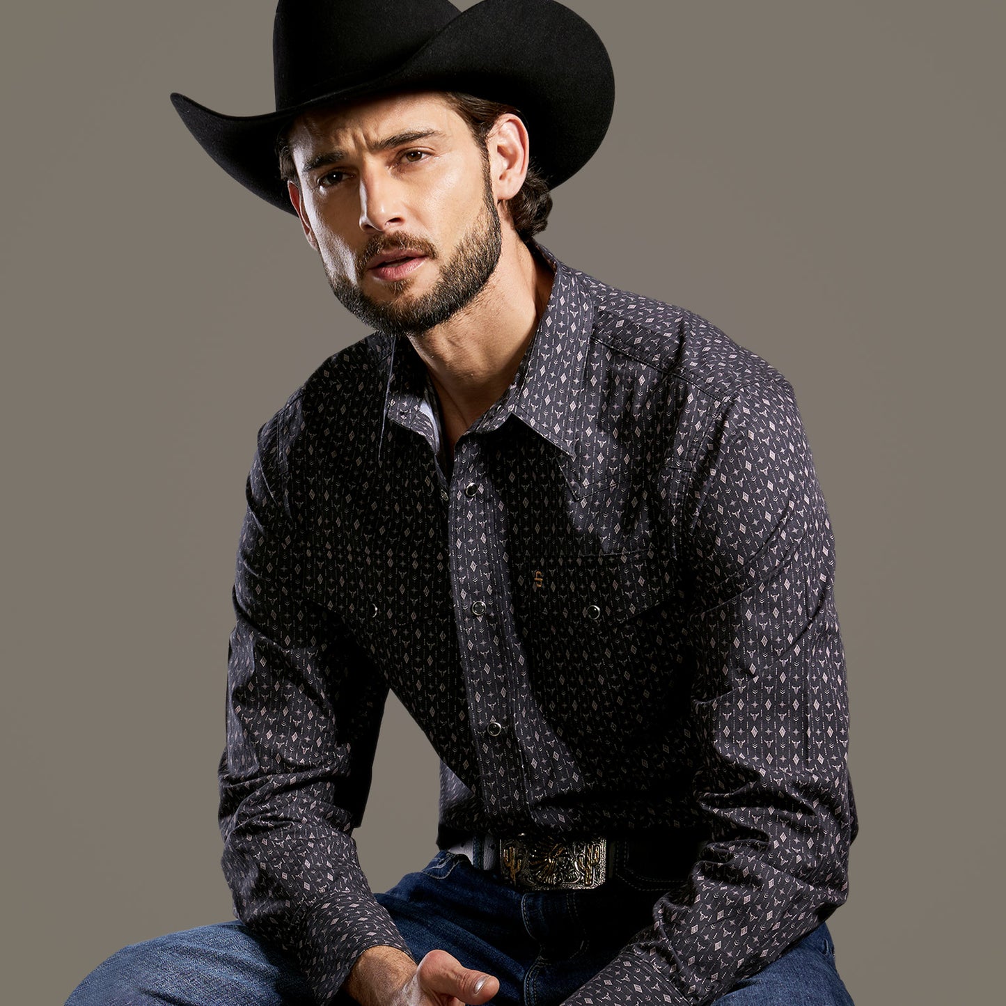 Camisa Caballero Vintage Range Printed Steer Apex | Stetson®