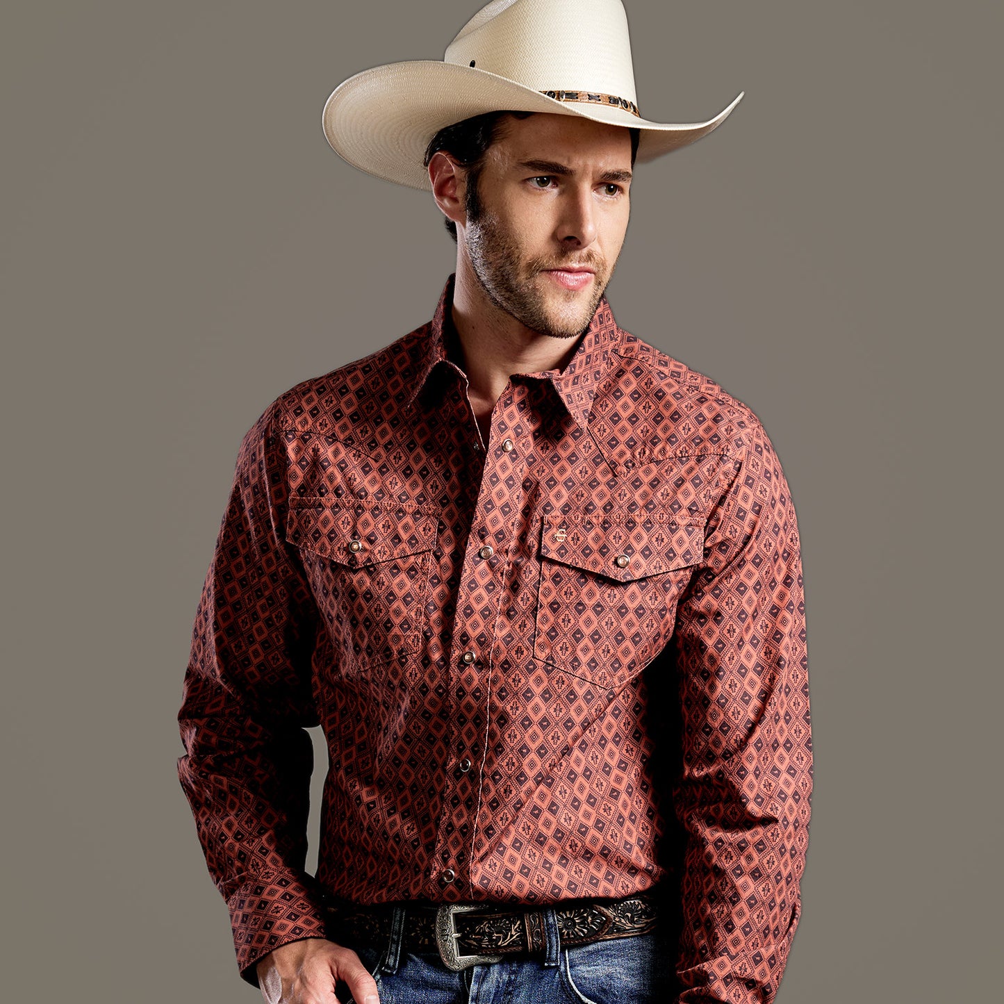 Camisa Caballero Vintage Range Printed Tierra Sagrada | Stetson®