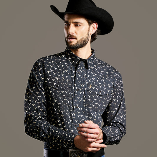 Camisa Caballero Vintage Range Printed Skull Forge | Stetson®