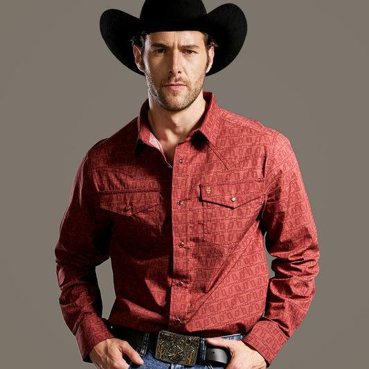 Camisa Caballero Vintage Range Printed Bravado Lines | Stetson®