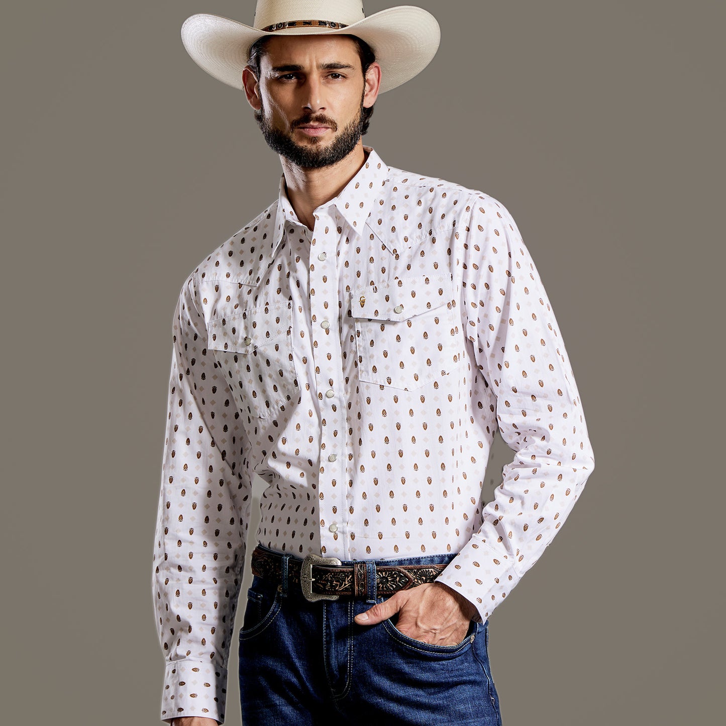Camisa Caballero Vintage Range Printed Sonora Bloom | Stetson®