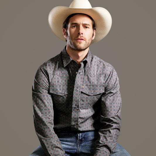 Camisa Caballero Vintage Range Printed Green Serpent | Stetson®