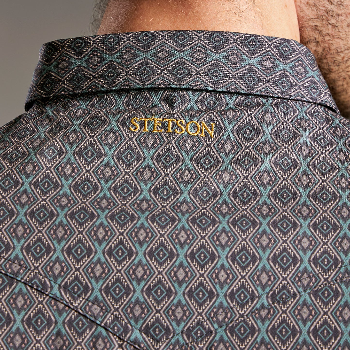Camisa Caballero Vintage Range Printed Green Serpent | Stetson®