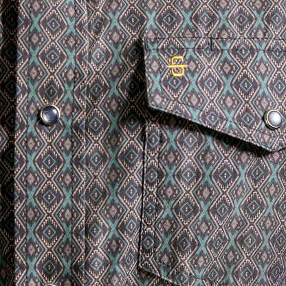 Camisa Stetson Vintage Range Green Serpent