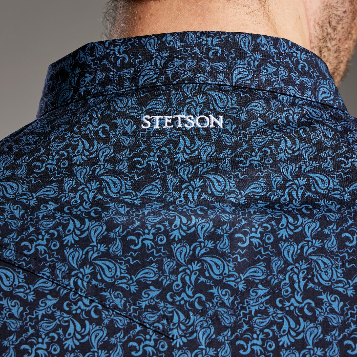 Camisa Caballero Vintage Range Printed Sable Crest | Stetson®