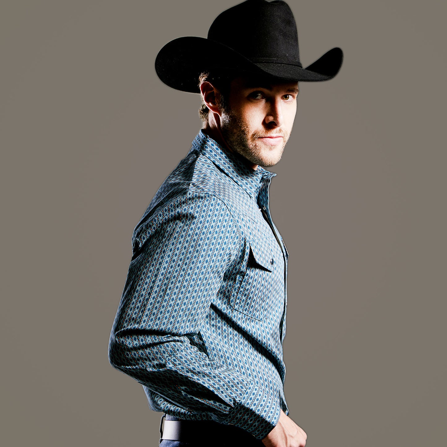 Camisa Caballero Vintage Range Printed Chainstorm | Stetson®