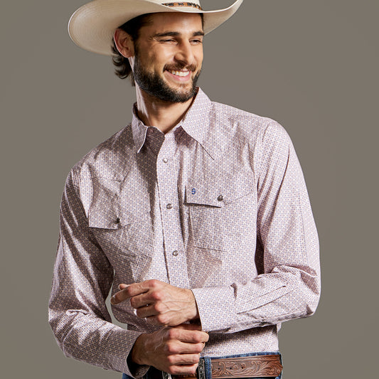 Camisa Caballero Vintage Range Printed Desert Quartz | Stetson®
