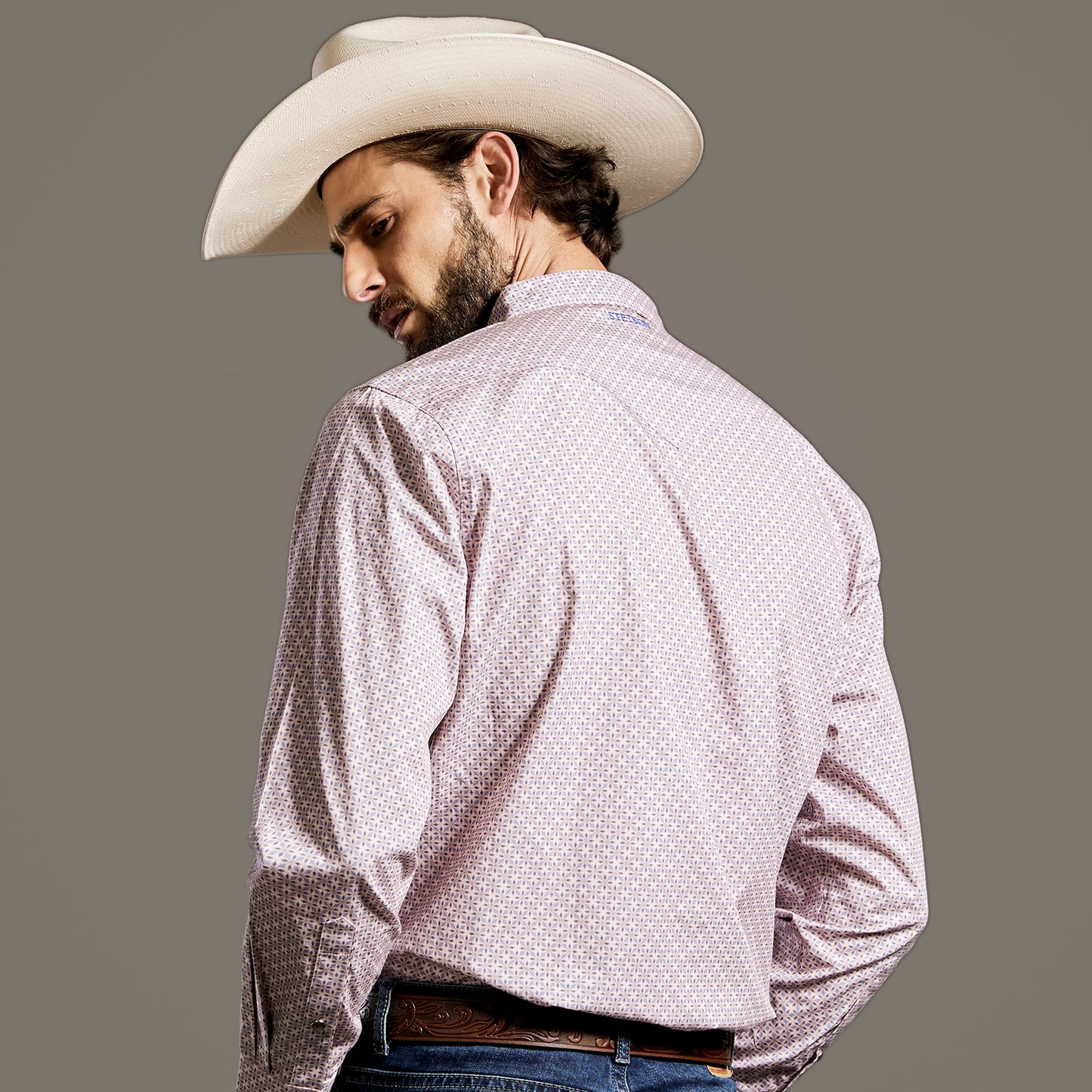 Camisa Caballero Vintage Range Printed Desert Quartz | Stetson®