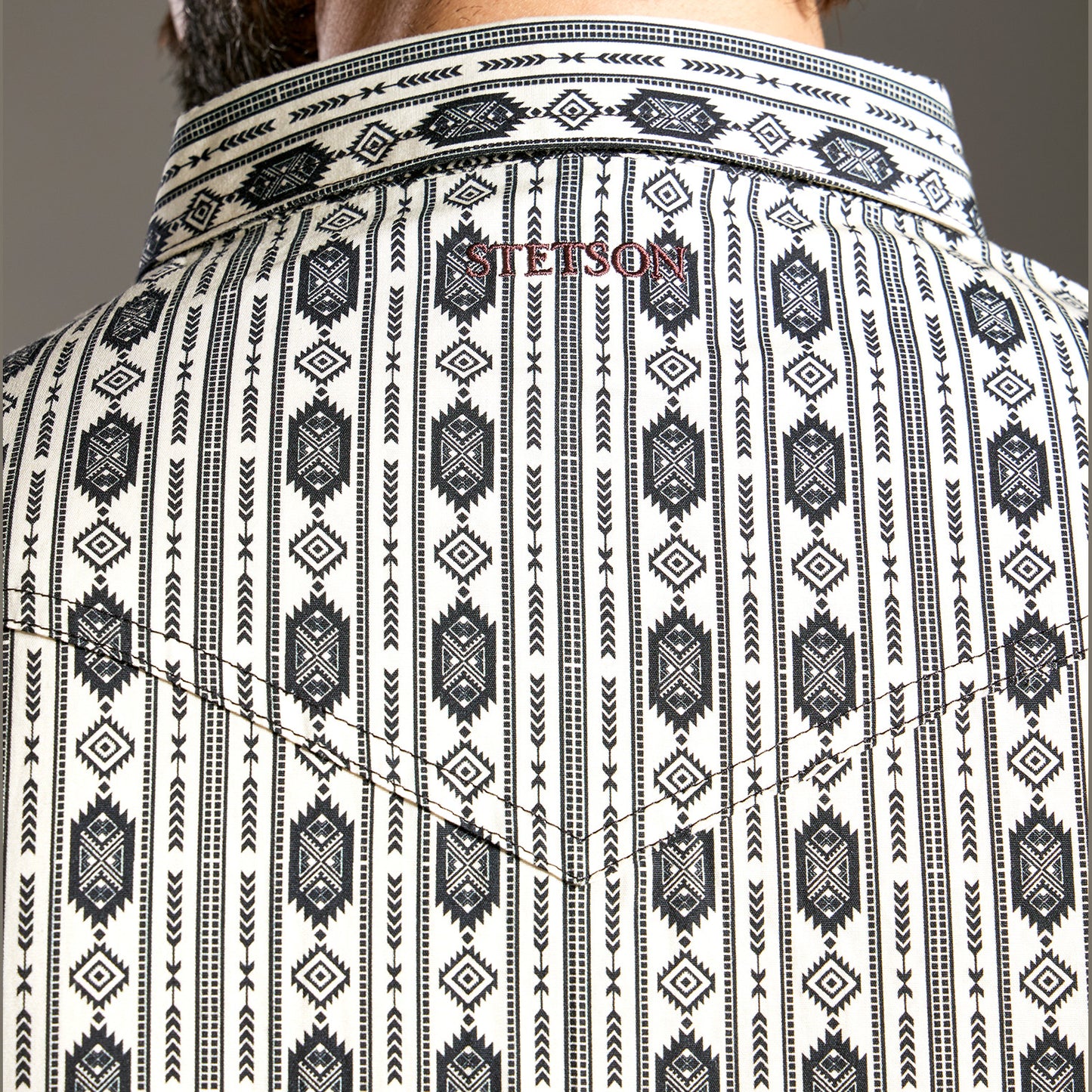 Camisa Caballero Vintage Range Printed Onyx Grecas | Stetson®
