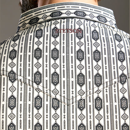 Camisa Stetson Vintage Range Onyx Grecas
