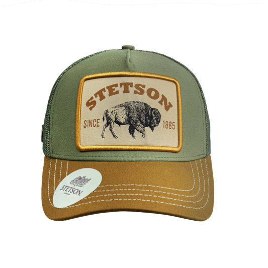 Khaki Arrowhead Patch Trucker Cap (STS09)
